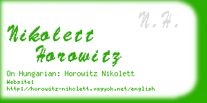 nikolett horowitz business card